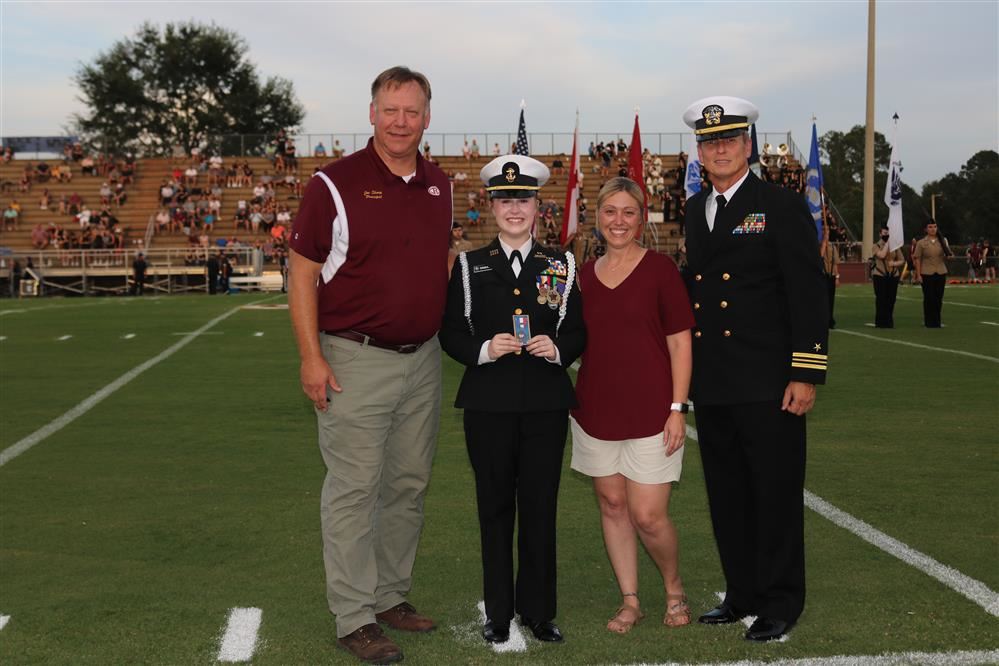 Principal Joe Sharp, Cadet Simmons, Mrs Simmons & LCDR Starr