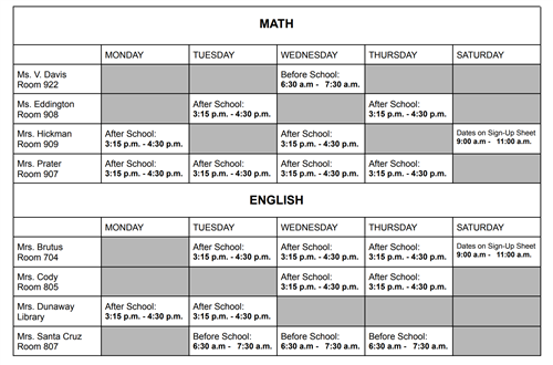 Schedule